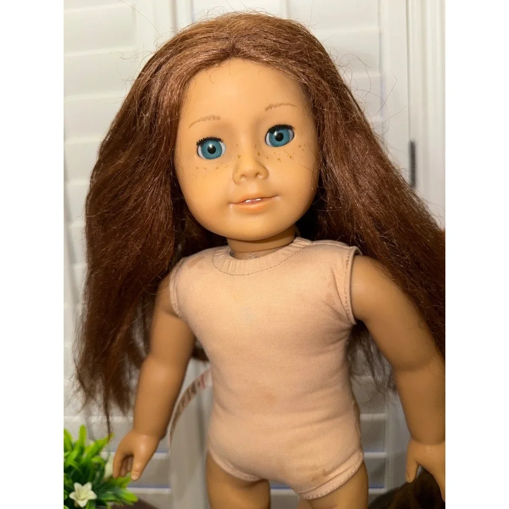 American Girl Doll Saige Auburn Hair Blue Eyes Freckles 18 Inch 2013 Body
